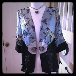 Violet Kay Blue Floral Jacket Size S
